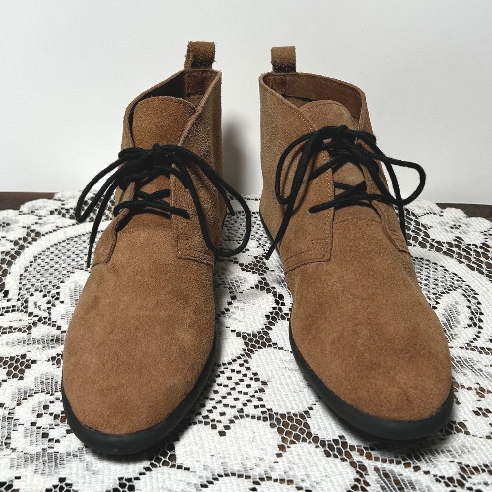 Esprit Lace Up Ankle Boots Womens Brown Suede Leather Oasis Chukka Look Size 7